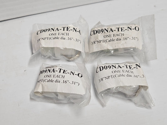 (New - Lot of 4) SEALCON CD09NA-TE-N-O , CD09NATENO Cable Connector 3/8" NPT