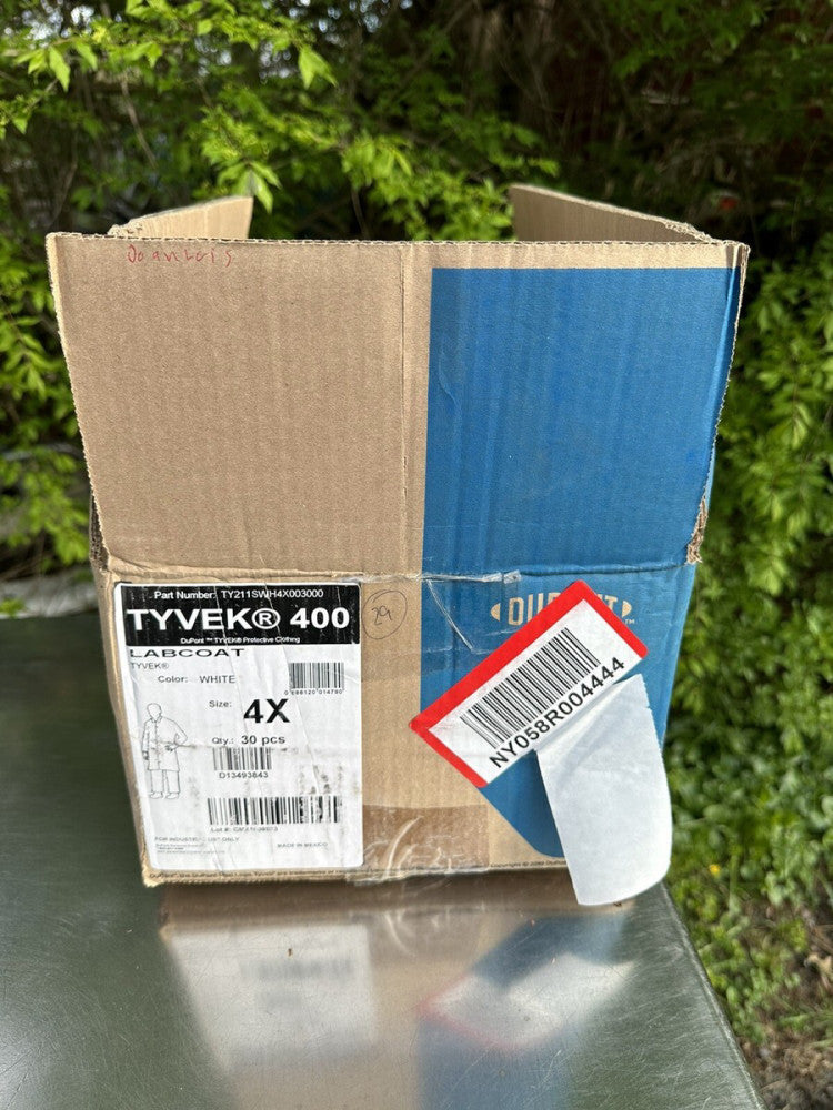 Box Of 29 Dupont Tyvek 400 Labcoat Size 4X  TY212SWH4X003000 New