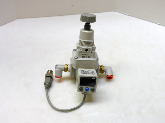 SMC IR2020-N02-Z-A PRECISION REGULATOR 1/4" NPT / ISE40A-N01-Y-P PRESSURE SWITCH