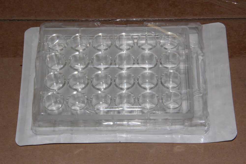 (48) FALCON 351147 24 Well Flat Low Evap Lid Non-Tissue Culture Treated Plates