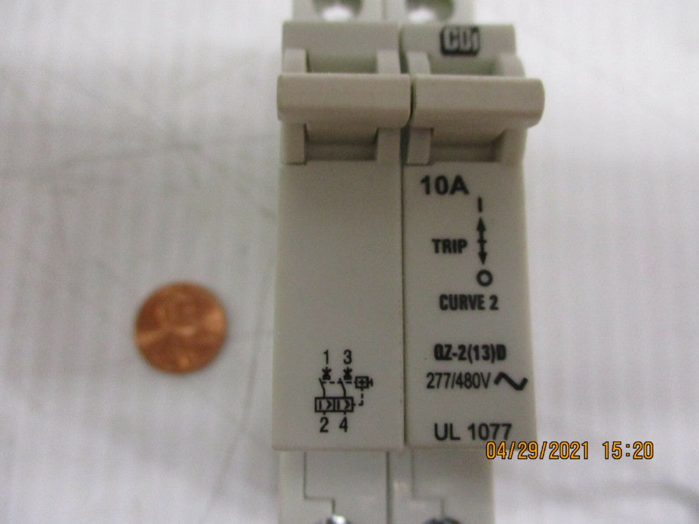 New, American Electrical, C10A2P Circuit Breaker 10A 2 Pole Rail Mount