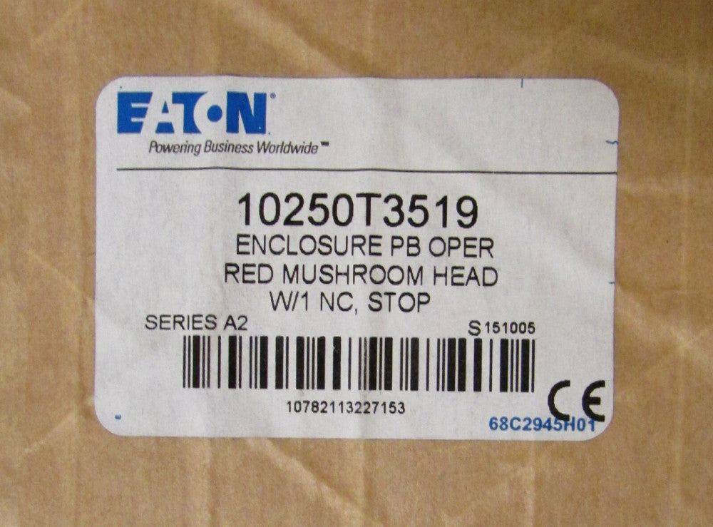 EATON CUTLER HAMMER 10250T3519 Red Momentary STOP Push Button Station ENCLOSURE