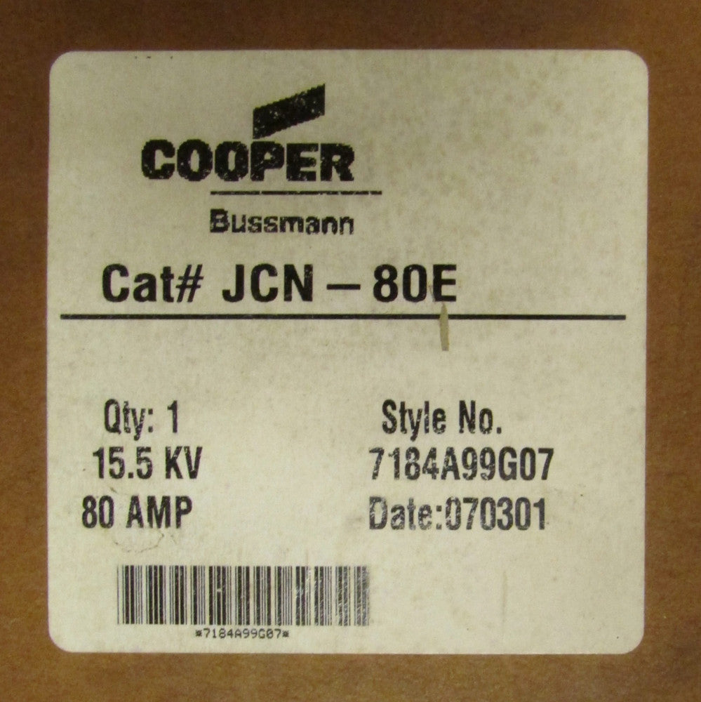 COOPER BUSSMAN JCN 80E 15.5 KV 80 Amp Fuse 7184A99G07
