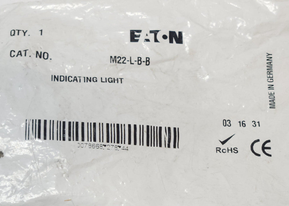 EATON M22 L B B Illuminated BLUE Pilot Indicating Light