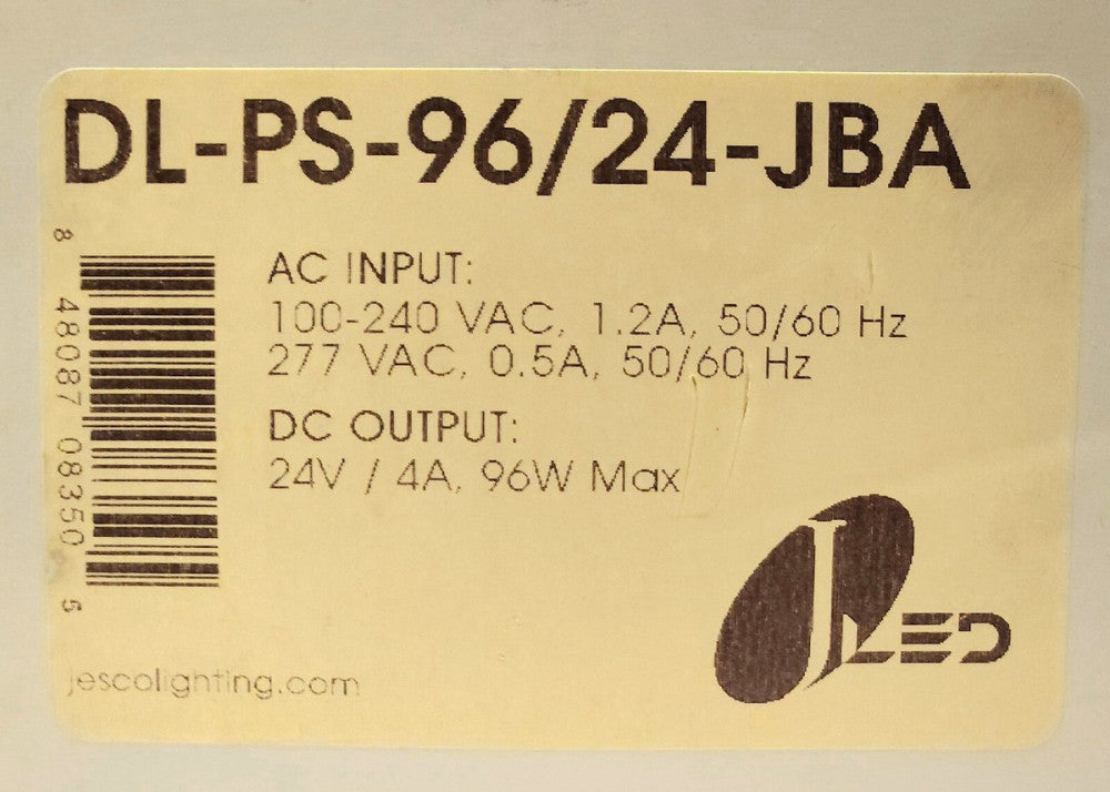 JESCO JLED DL PS 96/24 JBA Outdoor Rated LED Power Supply Input 100-240 VAC