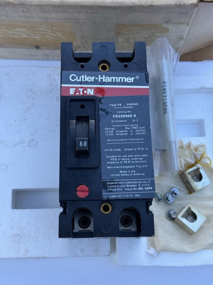 Eaton Cutler Hammer FS220060A 2P 60A 240V Circuit Breaker - New NOS