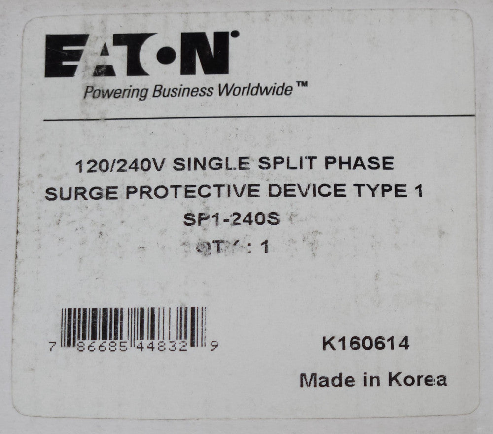 EATON CUTLER HAMMER SP1 240S 120 240 Volt Single Spilt Phase SPD Surge Protectiv