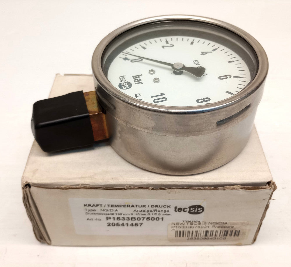 Tecsis P1533B075001 Pressure Gauge NG/DIA 0-10 bar EN837-1 20541457 4" OD