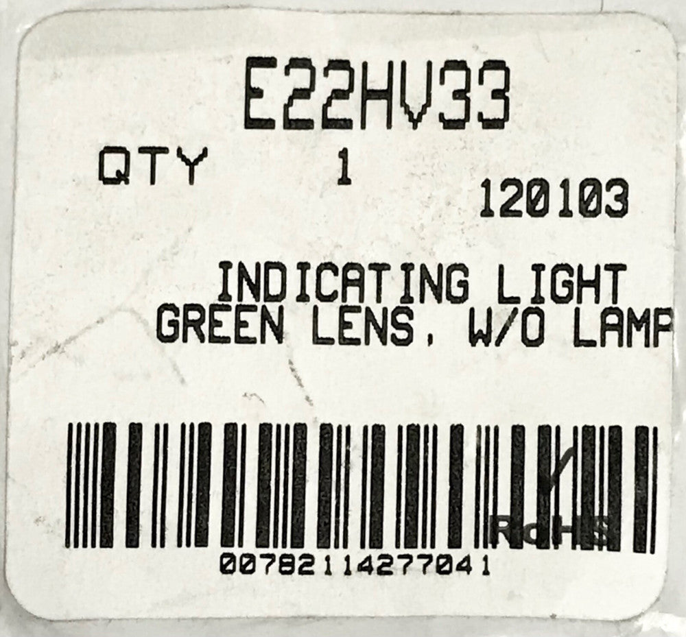 EATON CUTLER HAMMER E22HV33 Green Indicating Light E22 HV33