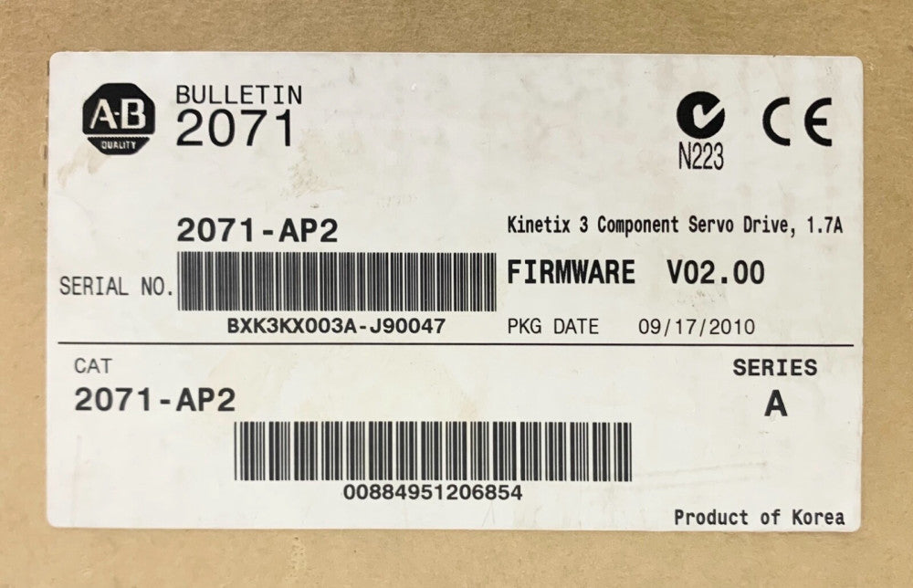 ALLEN BRALDEY BULLETIN 2071 AP2 KINETIX 3 Component Servo Drive 2071-AP2 