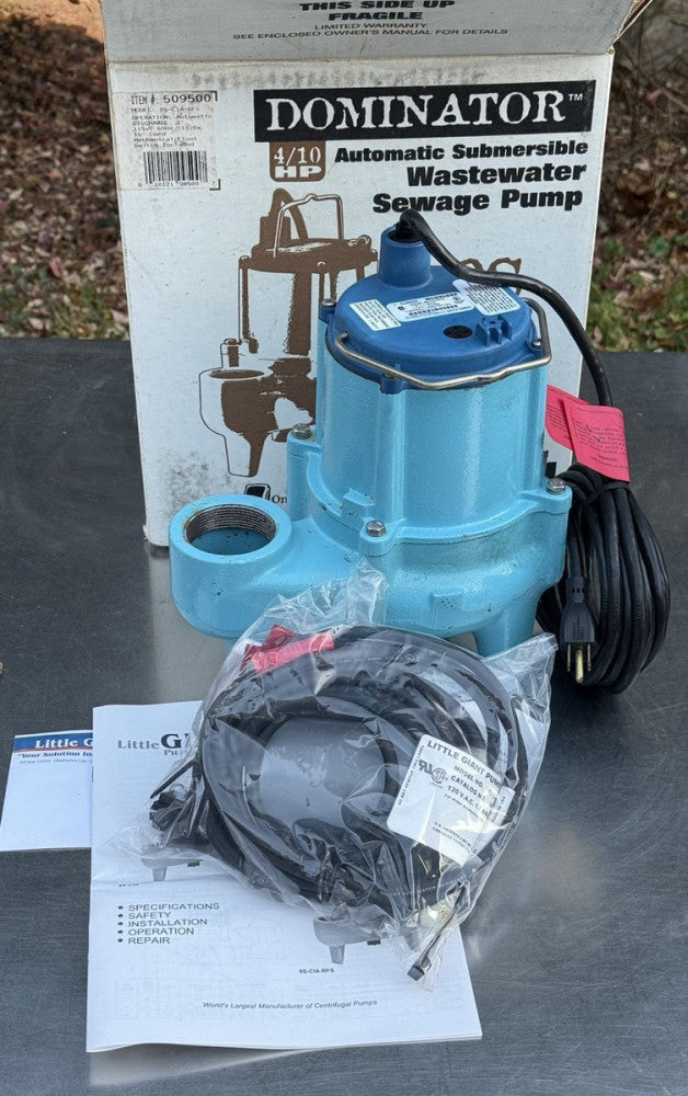 Little Giant DOMINATOR 9S-CIA-RFS Sewage Pump 509500 4/10HP 1PH  115V Unused
