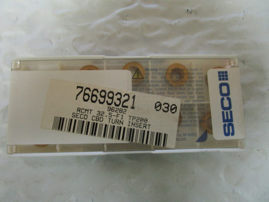 NEW LOT OF 10 SECO RCMT09T300-F1(O) TURNING INSERTS TP200