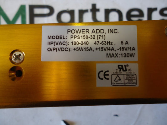 PPS150-32, Power Add, 150 Watt U-channel 15VDC O/P, BRAND NEW!