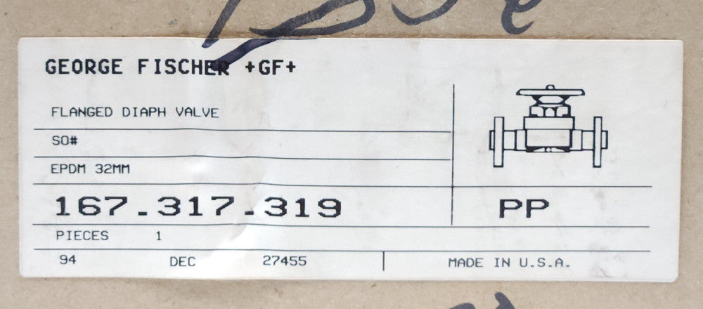 GF GEORGE FISCHER 167 317 319 Flanged Diaphragm Valve EDPM 32mm TYP 315 d32 DN25