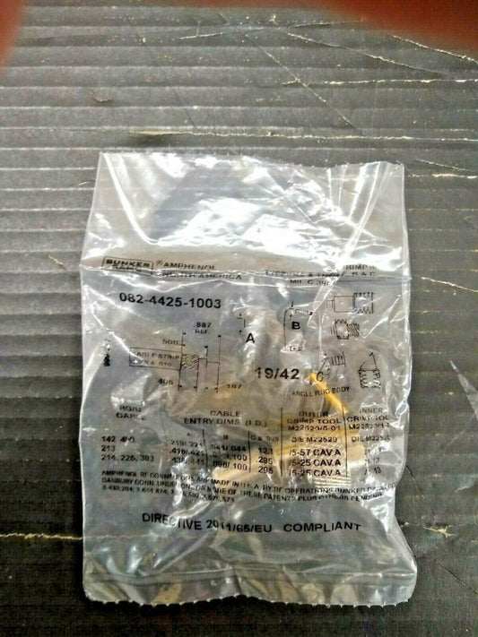 New, Amphenol, 082-4425-1003, CONN N PLUG STR 50 OHM CRIMP