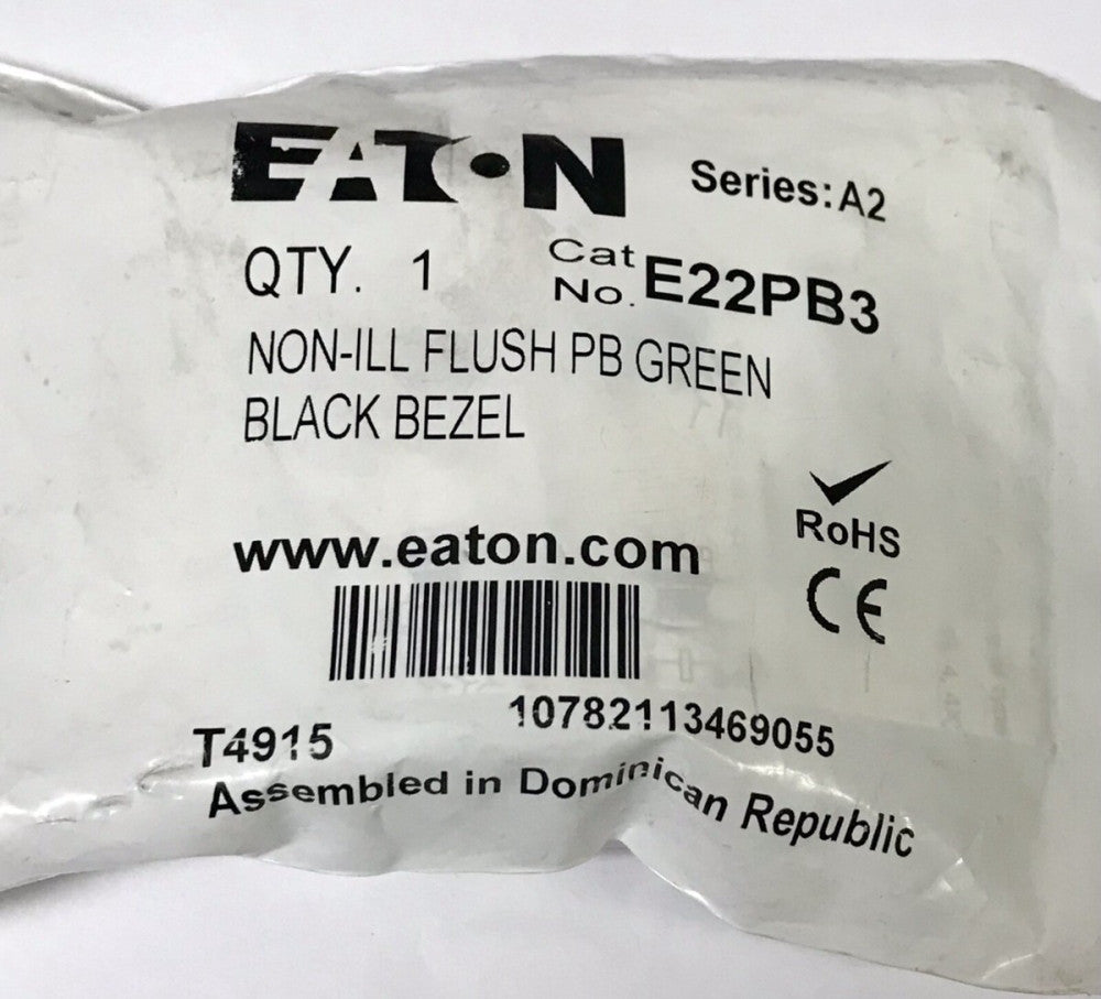 EATON E22 PB3 Green Momentary Pushbutton E22PB3 Non Illuminated