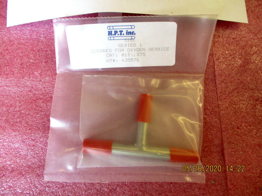 New - H.P.T. Inc - 435576 - 316L Series 1HP 3/8" Oxy. CLN. SS Tee