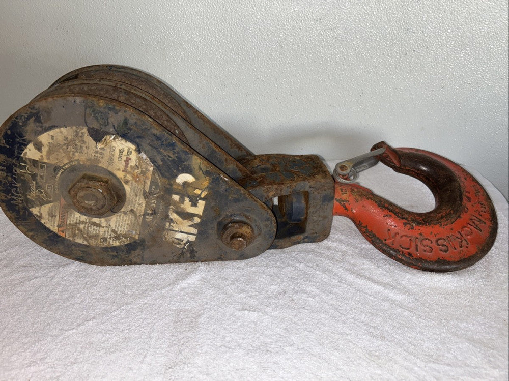McKissick Crosby 408 8" BB Double Snatch Block w/ Hook - 12 Ton WLL 104185