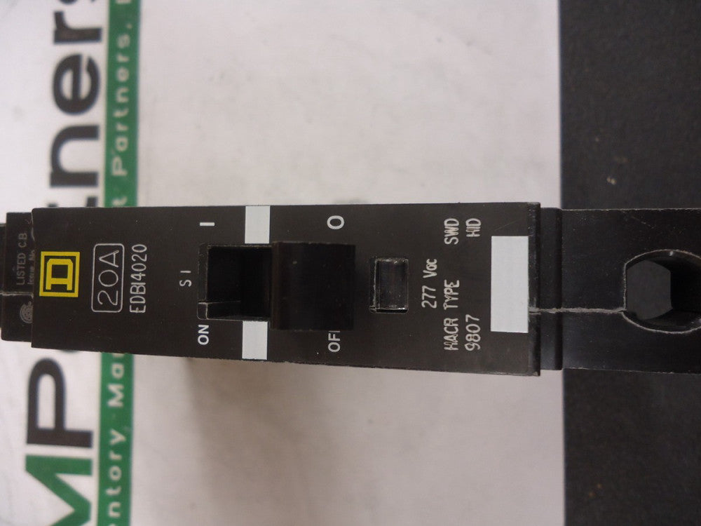 New, Square D, EDB14020,Thermal Magnetic Circuit Breaker 277V 20A