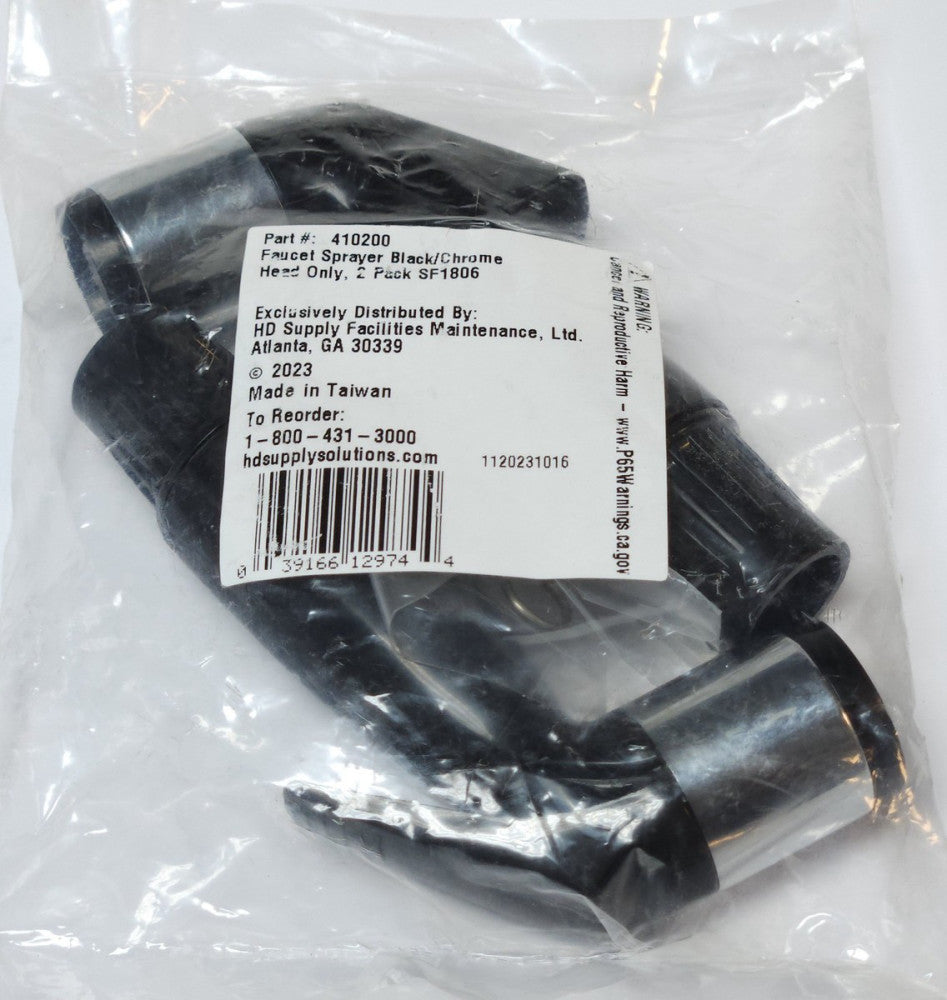 HS SUPPLY 410200 Faucet Sprayer Head Nozzle 2 PACK SF1806 Black CHROME Head ONLY