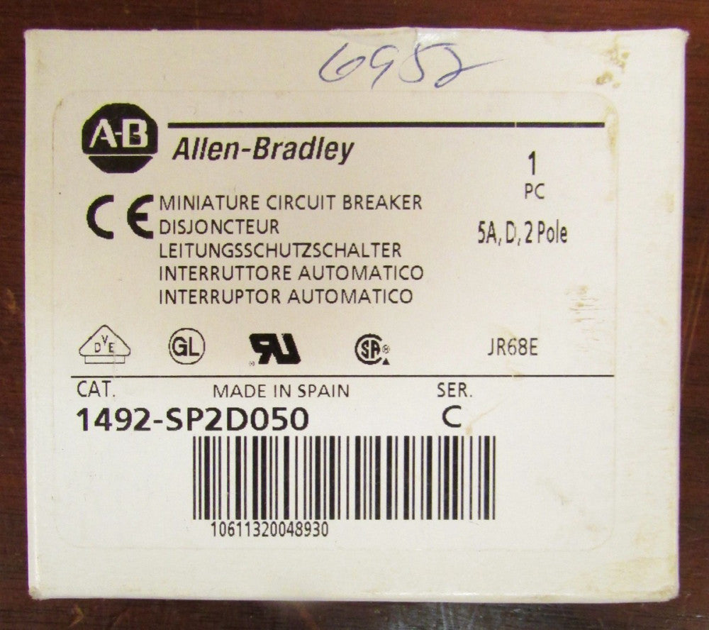 ALLEN BRADLEY Miniature Circuit Breaker 2 Pole 5 Amp 1492 SP2D050