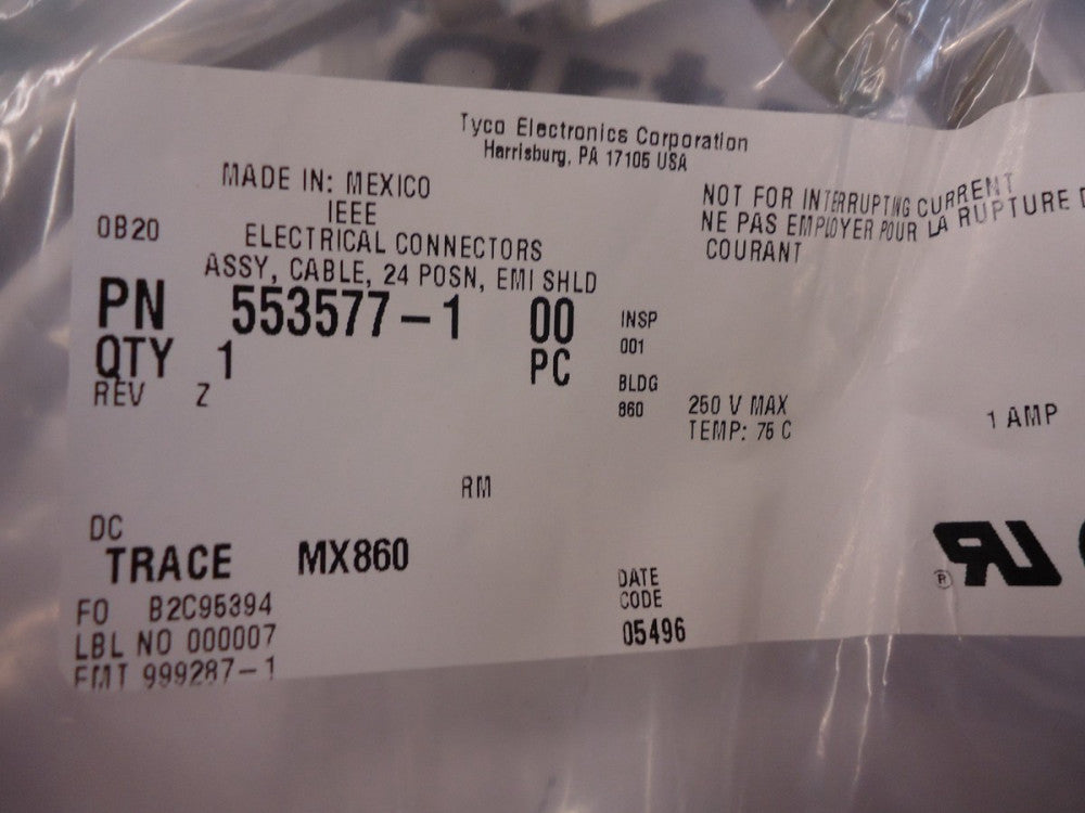 553577-1 AMP/TYCO Conn: Cable Assy 24 pos M-F 26 AWG Brand New!