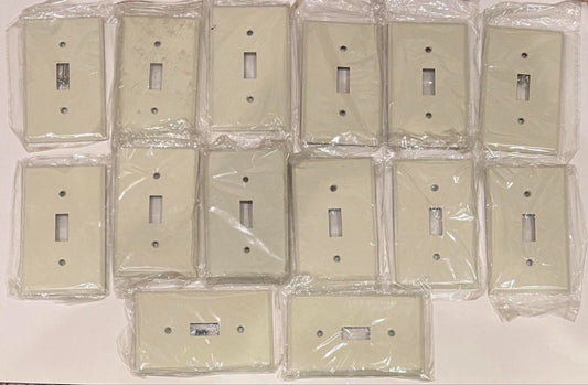 (Lot of 14) MULBERRY M#1 84071 3099 Almond Metal Light Switch Wallplate