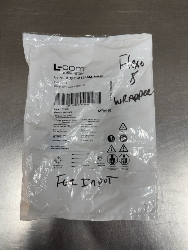 L-COM ADPT-M124AM-M84F M12 4A-M To M8 4P-F Adapter New