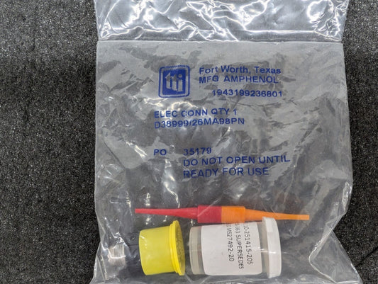 New, Amphenol, D38999/26MA98PN, Circular MIL Spec Connector 3P PLG SZ 9 PIN CBL