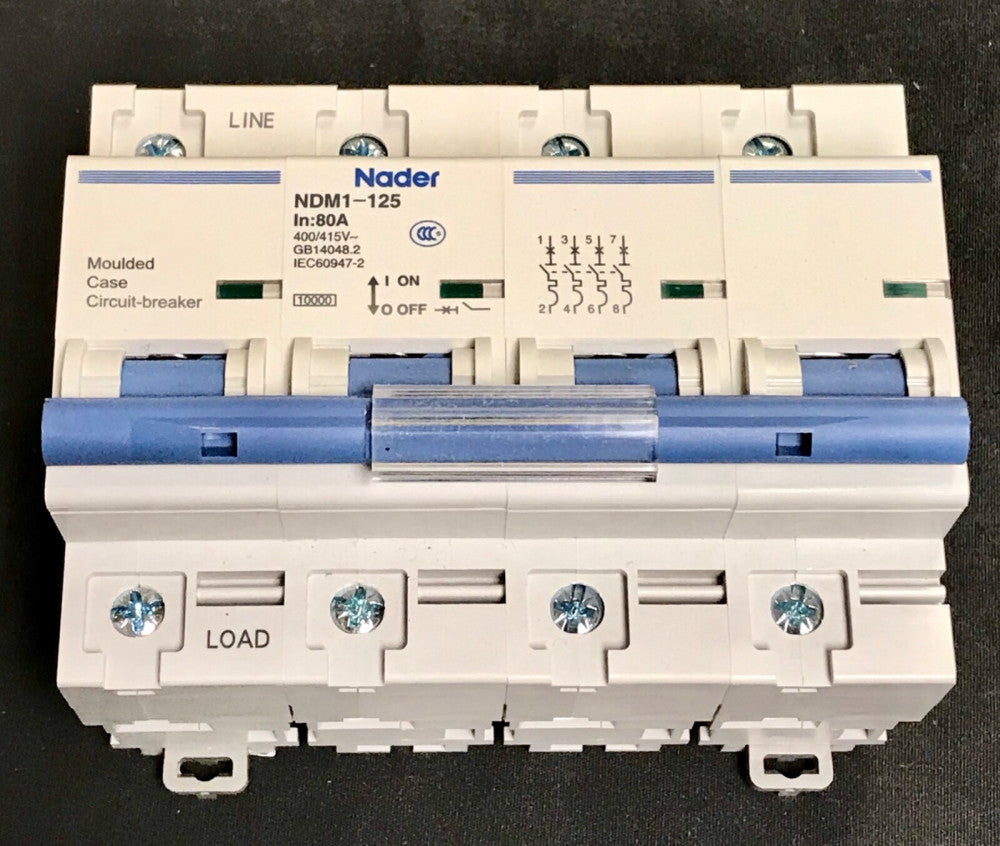NADER NDM1 125 C80 4 AC400 80 AMP 415V Circuit Breaker NDM1-125 C80/4