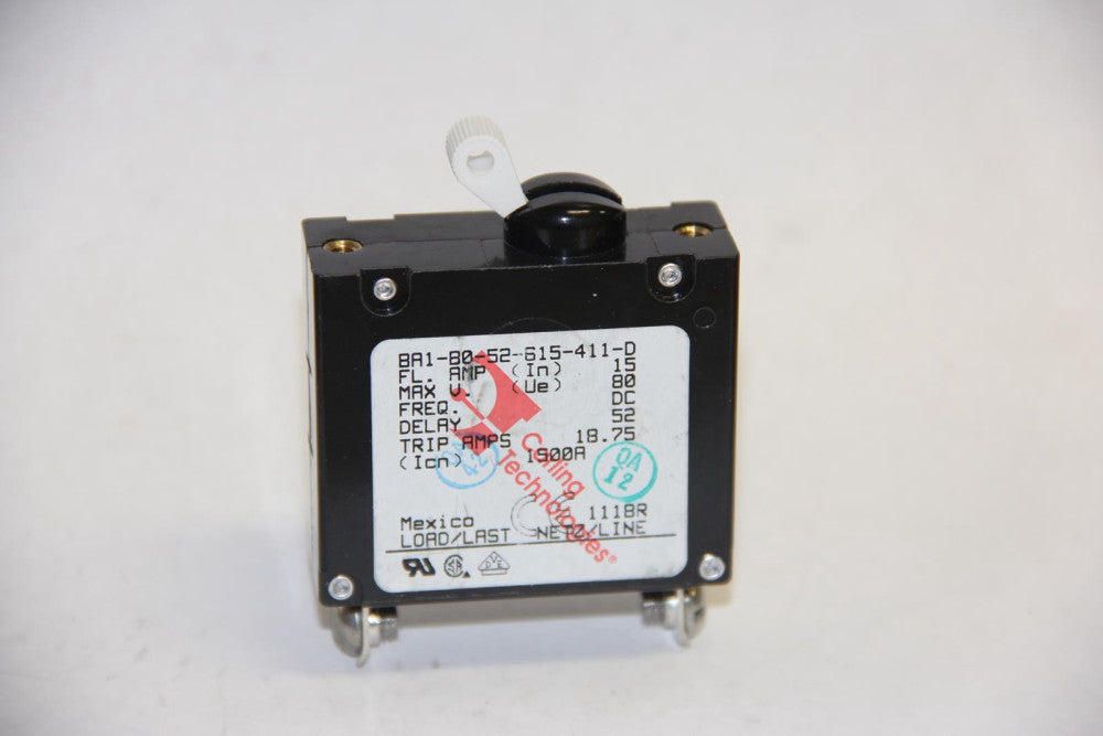 CARLING BA1-B0-52-615-411-D 277VAC 80VDC 15A Hydraulic Magnetic Circuit Breaker