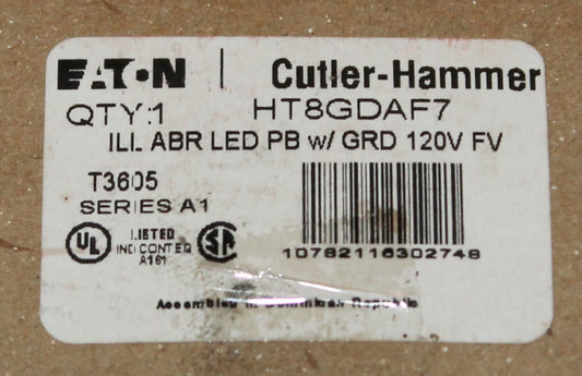 EATON CUTLER HAMMER HT8GDAF7 120V Amber Lens LED Illuminated Push Button