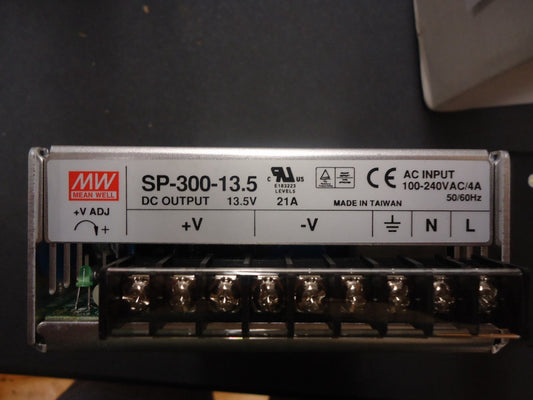 SP-300-13.5 MEANWELL POWER SUPPLY, SINGLE OUTPUT - 300 WATT  ENCLOSED BRAND NEW!