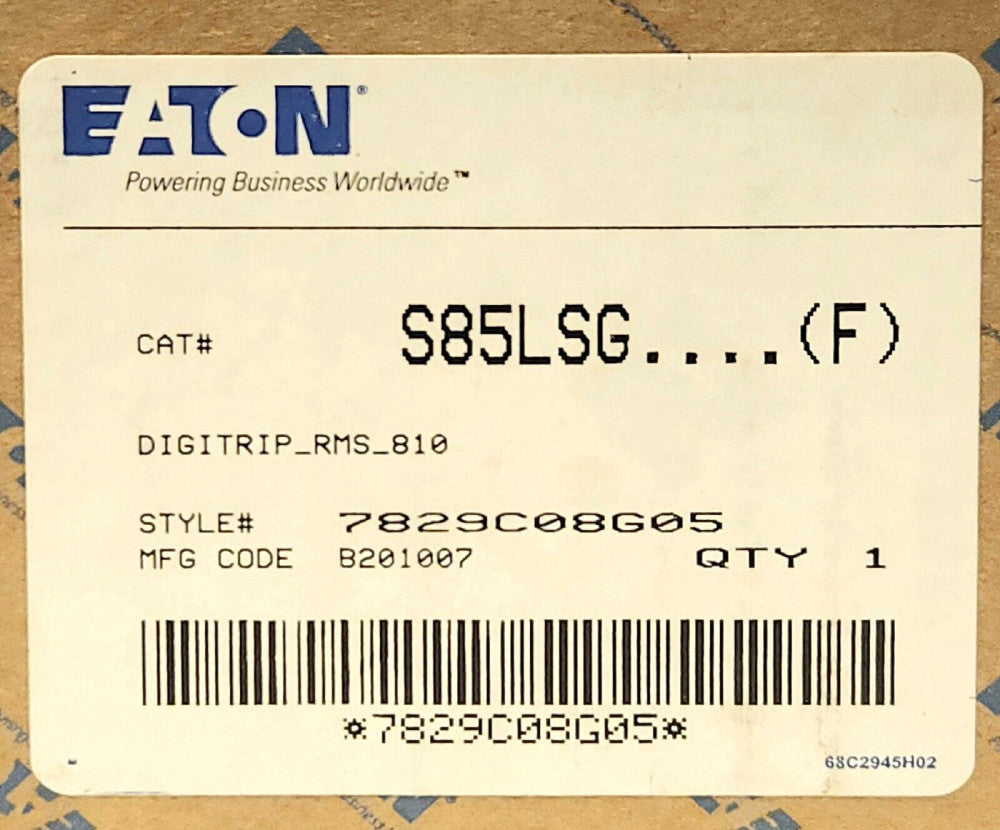 EATON CUTLER HAMMER S85LSG F DIGITRIP RMS 810 LSG Ground Fault Trip Unit 7829C08