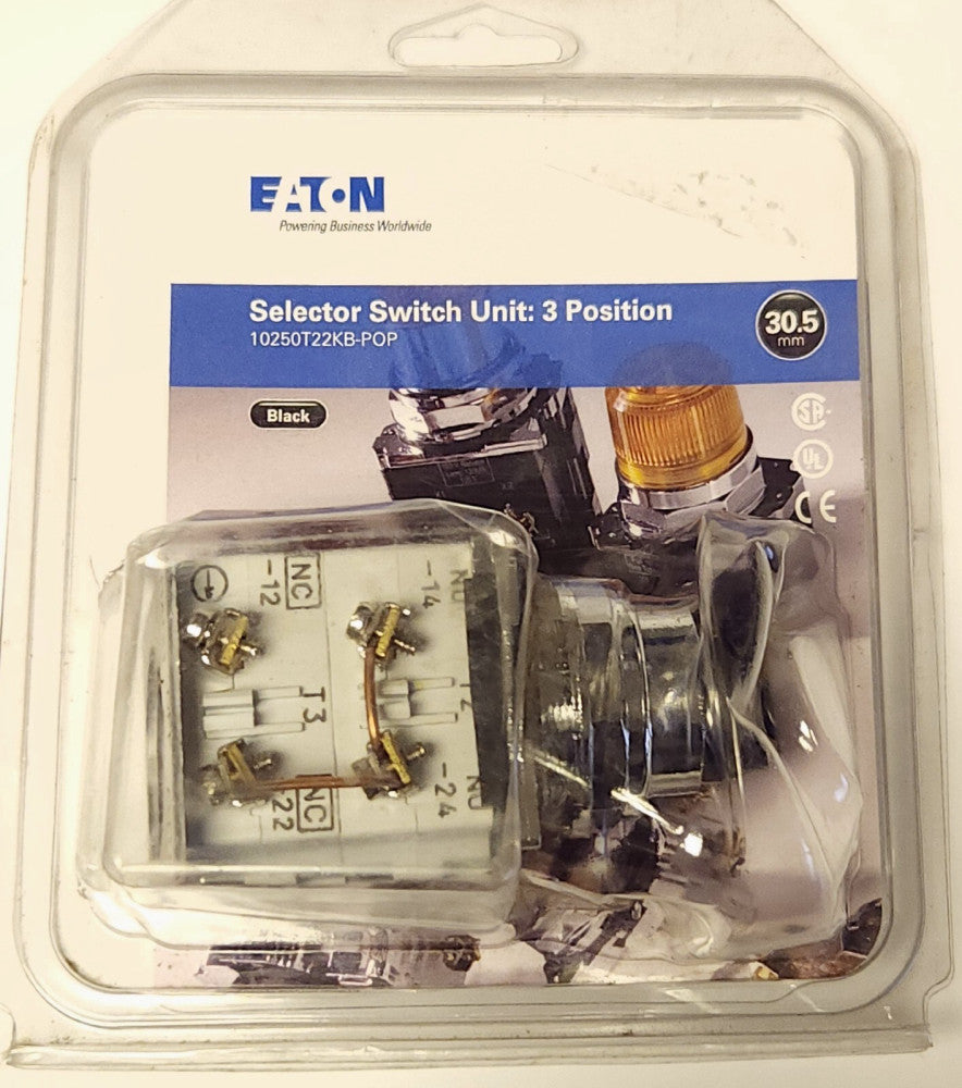 EATON 10250T22KB POP 3 Position Selector Switch 10250ED1302-6 Maintained 1NO 1NC