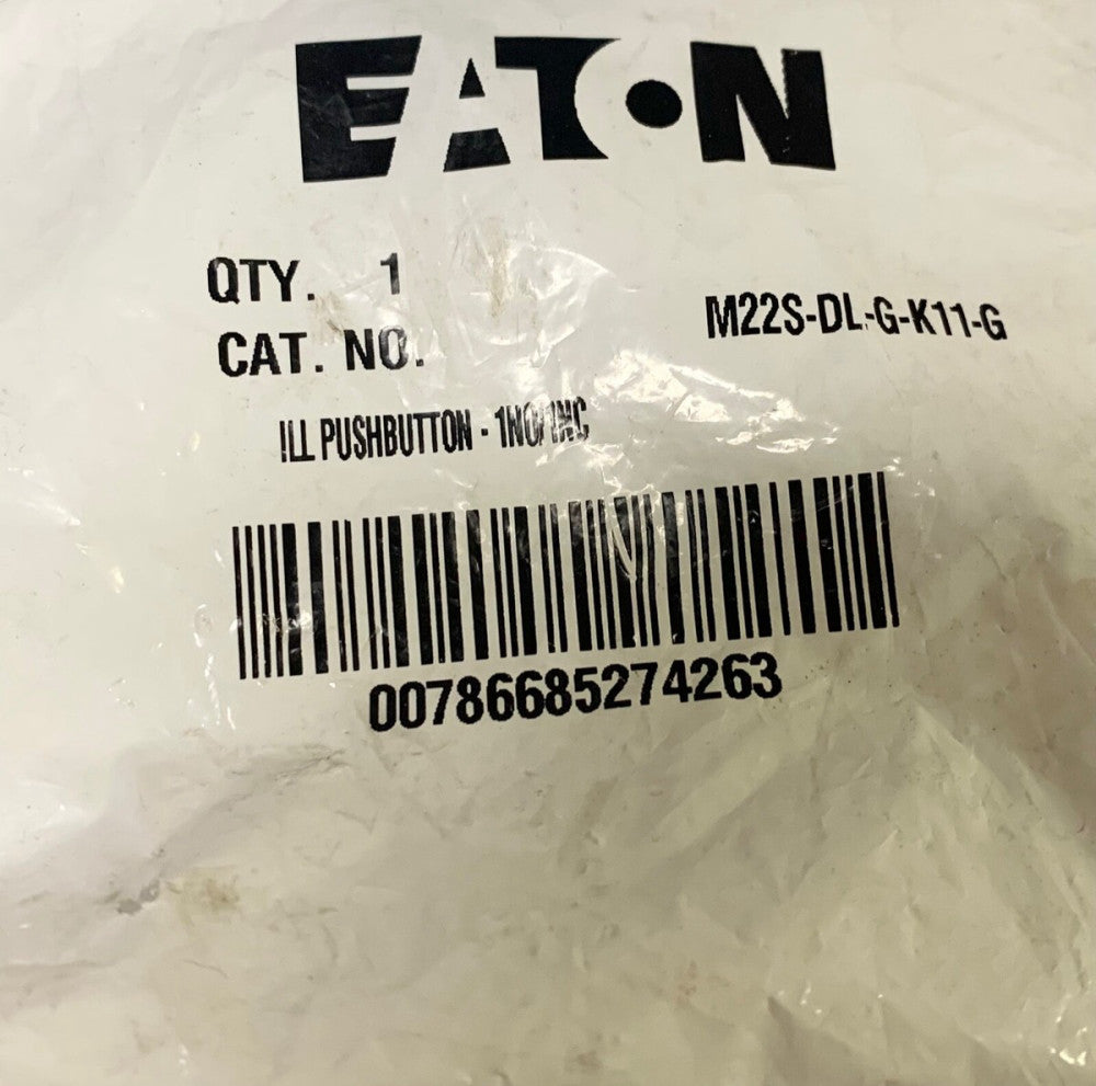 EATON M22S DL G K11 G Green Flush Head Pushbutton Contactor 1 NO 1 NC Contact