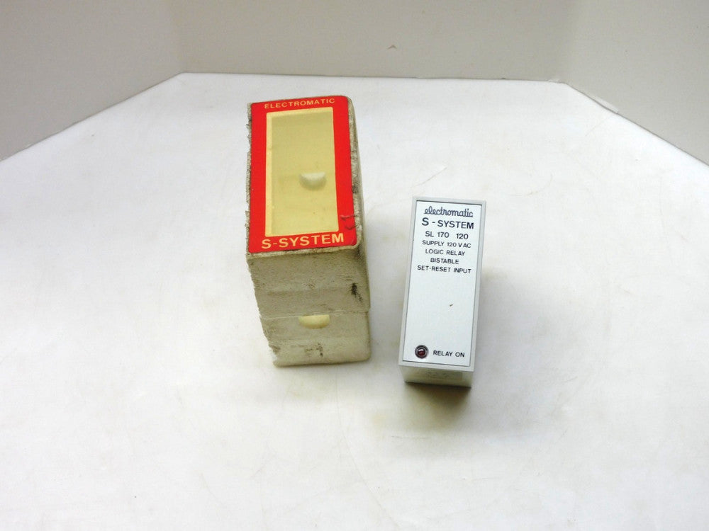 ELECTROMATIC S-SYSTEM SP170 120 SUPPLY 120VAC LOGIC RELAY BISTABLE SET-RESET