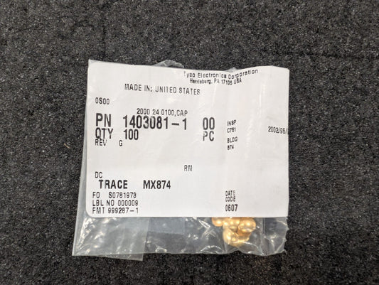 New, AMP/Tyco, 1403081-1, RF Connectors / Coaxial Connectors 2000 24 0100 CAP