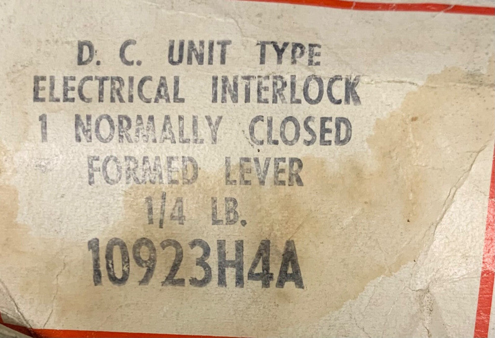 EATON CUTLER HAMMER 10923H4A DC Electrical Interlock 1 NC Formed Lever 