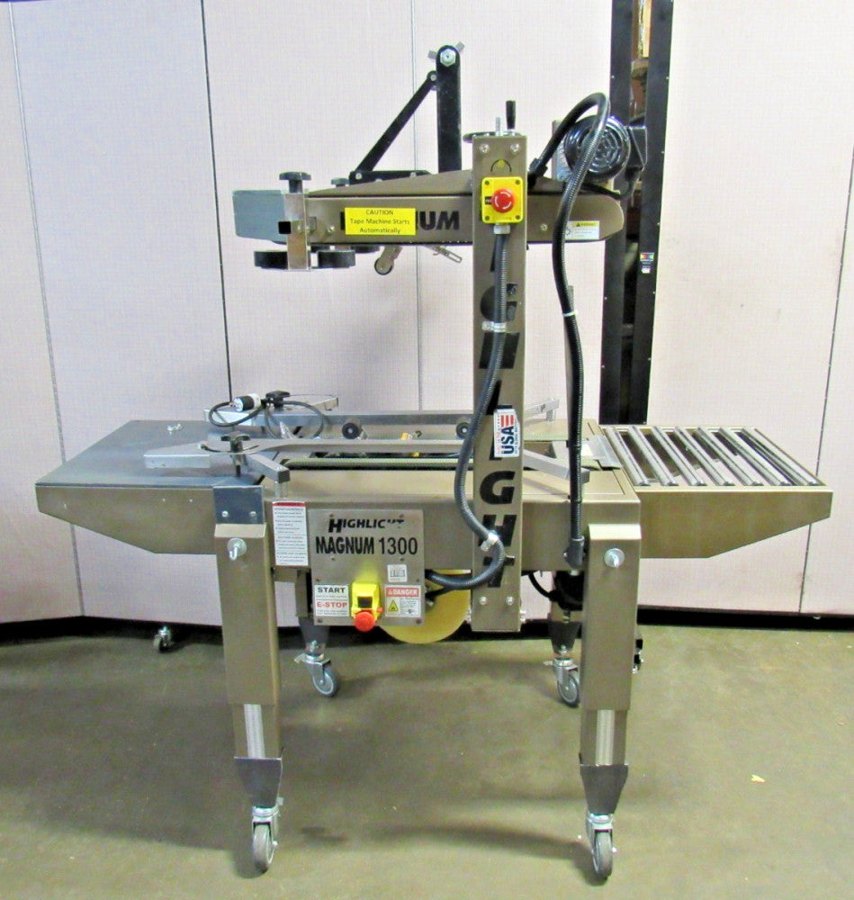HIGHLIGHT MAGNUM 1300 TB-U BOX CASE TAPE SEALER TAPER 1 PH 120VAC 2" ROLLER