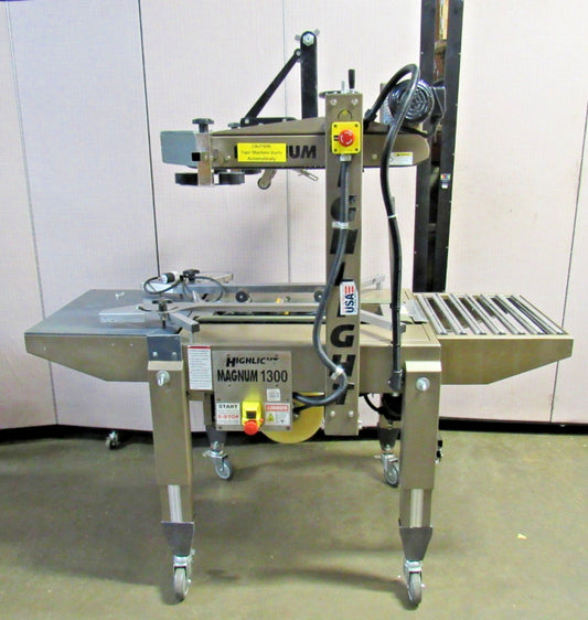 HIGHLIGHT MAGNUM 1300 TB-U BOX CASE TAPE SEALER TAPER 1 PH 120VAC 2" ROLLER