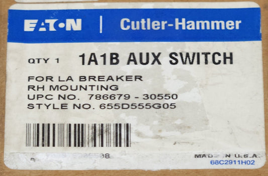 EATON CUTLER HAMMER WESTINGHOUSE 655D555G05 Type LA HLA Breaker 1A 1B Auxiliary