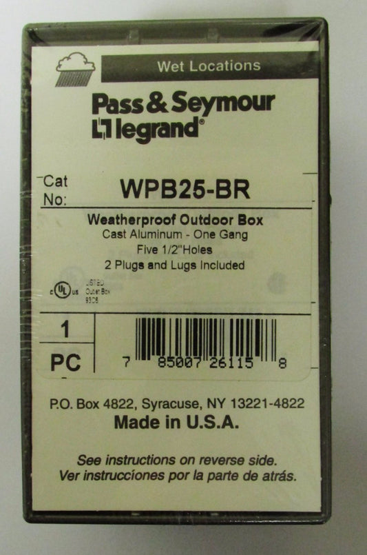 PASS SEYMOUR LEGRAND WPB25 BR Weatherproof Outdoor Box  
