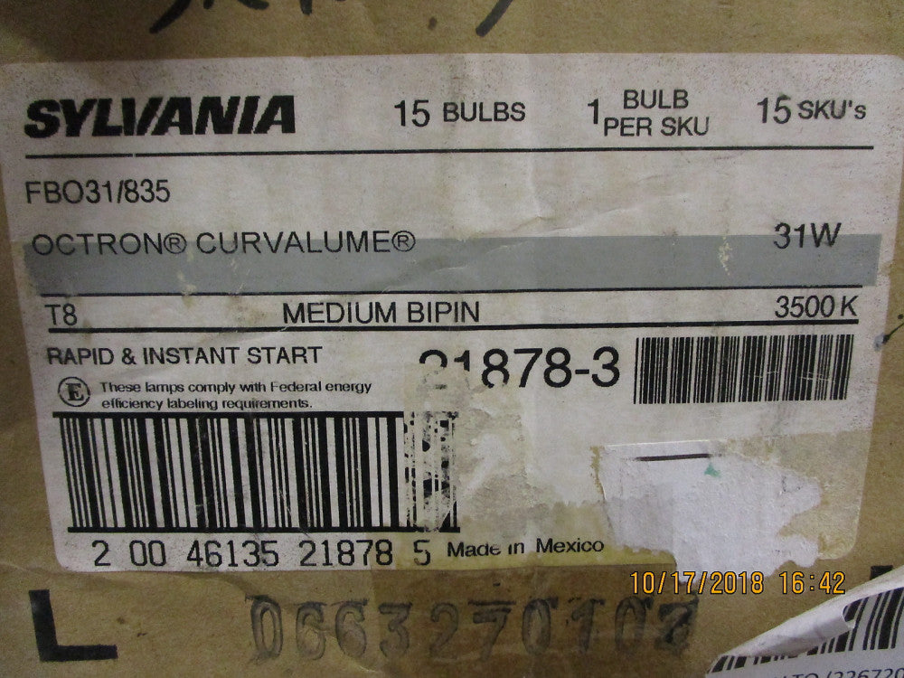21878 Sylvania 31 Watt - T8 - 3500K - CRI 82 - U-Bend BRAND NEW! LOT OF 15
