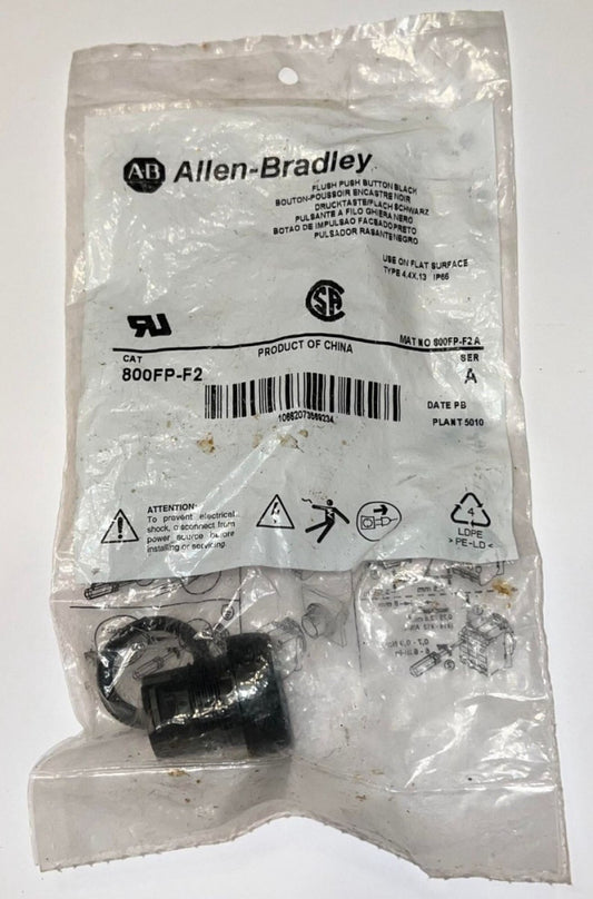 ALLEN BRADLEY 800FP F2 Flush Push Button Black Series A 800FP-F2