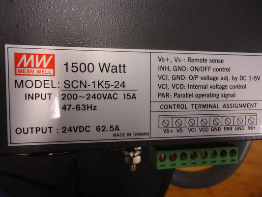 SCN-1K5-24 Meanwell 1500 Watt Enclosed Switching BRAND NEW!