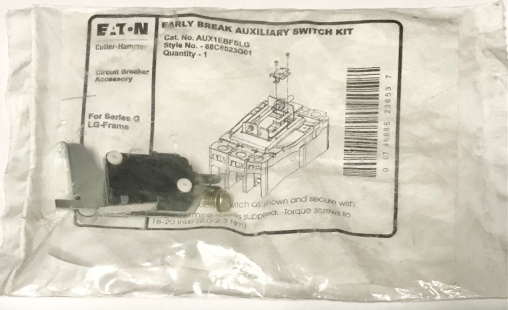 EATON CUTLER HAMMER AUX1EBFSLG LG Frame Early Break Auxiliary Switch Kit 