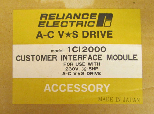 RELIANCE ELECTRIC 1CI2000 Customer Interface Module for 1/4-5 HP A-C V *5 Drive