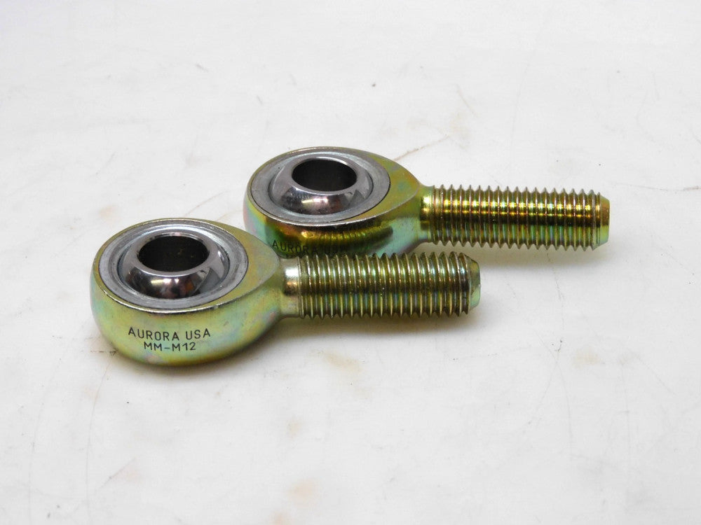 Aurora MM-M12 Rod End Bearing 12MM ID M12-1.75  RH Male Threads LOT OF 2
