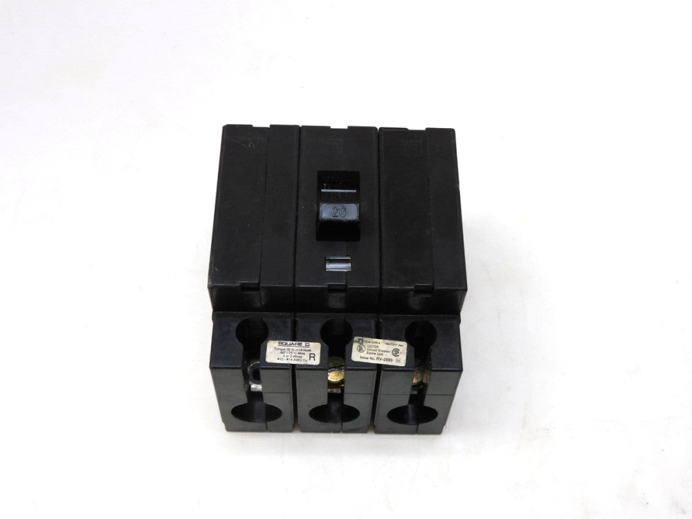 SQUARE D CIRCUIT BREAKER EHB34020 20 A AMP 3P 3 POLE 480Y/277V #3